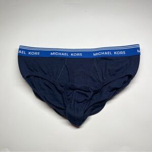 Michael Kors Navy Briefs with Royal Blue Logo Waistband